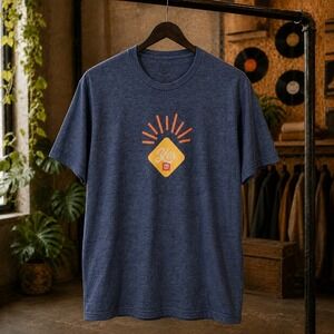 Meijer Yes Graphic Tee Navy Blue Heather Short Sleeve T-Shirt Mens Large